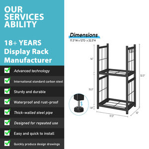 Support à bois de chauffage 2 niveaux porte-bûches en métal avec 4 crochets en S présentoir à bois de chauffage extérieur pour stocker du bois de chauffage - Product Image 5