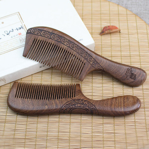 Golden Sandalwood <b>Wooden</b> <b>Comb</b> Carved Long Hair <b>Comb</b> For Men Women Couples Elders Gift - Product Image 4