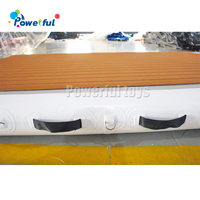 Plateforme de loisirs flottante gonflable en teck Drop Stitch 2x1m avec échelle en acier inoxydable pour jet ski
