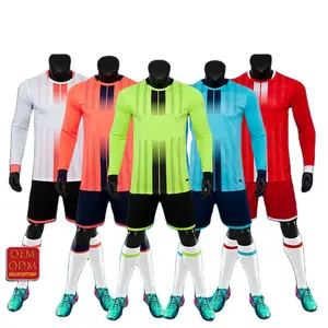 Camisa Azul Vermelho Laranja Tecido De Malha Blusas De Time De Futebol Uniforme Roupas Camisa Personalizada Atacado Jersey 2022