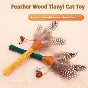 Juguete Masticable para Gatos al por Mayor, Fruta de Gallina de China (Mutian Polygonum), con Plumas, para Limpieza Dental, Snacks para Gatos - Product Image 5
