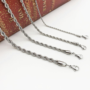 5mm 두께 스테인리스 스틸 로프 트위스트 체인 목걸이 - Product Image 4