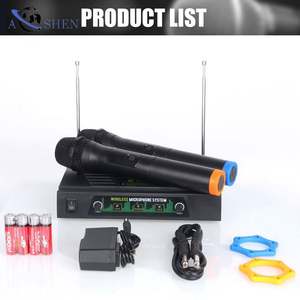 Micrófono Inalámbrico VHF de <span class=keywords><strong>2</strong></span> Canales OEM de Fábrica, Micrófono de Mano para Fiestas, Conferencias, Grabación, Transmisión en Vivo, Karaoke en Casa, Portátil, Doble Canal - Product Image 6