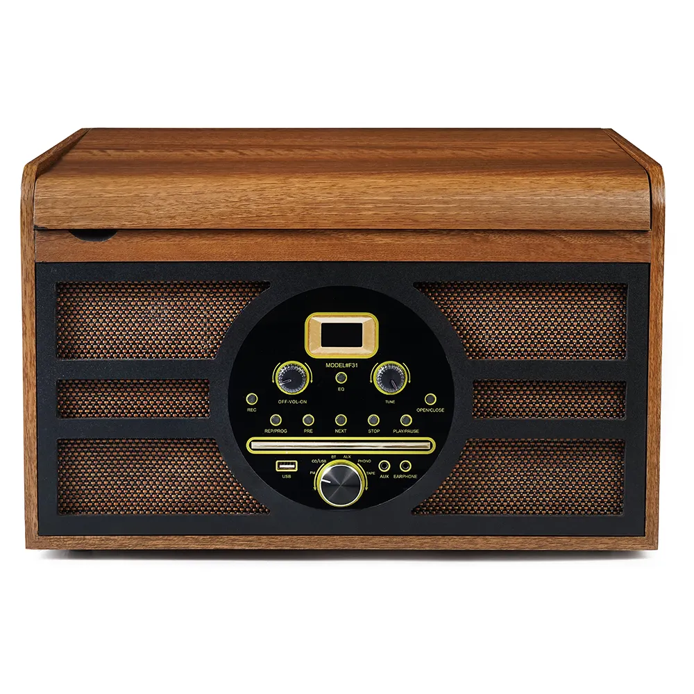 Gramophone Bluetooth Speaker Vintage 3-Speed Belt-Driven Turntable FM Radio vinyl record player turntable