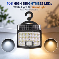 Lampe murale solaire LED pour abri de jardin, étanche IP65 avec détecteur de mouvement pour camping-car, serre, cabane et stockage