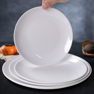 Assiettes rondes blanches en mélamine en gros, plats de service commerciaux pour restaurants et hôtels, assiettes en os, imitation porcelaine plastique - Product Image 1
