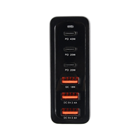 Bloc de chargeur mural 120W Adaptateur secteur rapide 6 ports Type C Prise de charge pour téléphones mobiles pour tablette portable