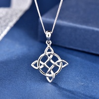 GP36 Vintage Pendentif noeud celtique en argent sterling 925 pour collier Croix irlandaise Arbre de vie Trine Eternity Love Jewelry for Women