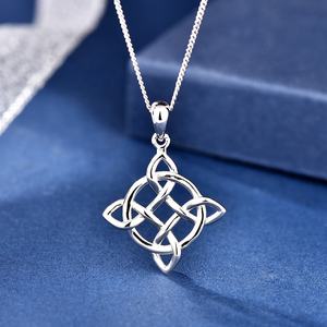 GP36 Vintage 925 plata esterlina nudo celta colgante para collar Cruz irlandesa árbol vida Trine eternidad amor joyería para mujeres - Product Image 3