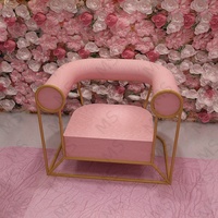 Chaise de salon rose clair à LED pour boutique de spa et salon de beauté Mobilier confortable pour salle d'attente des clients