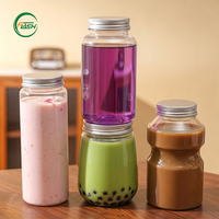 Bouteille de boisson jetable en PET de 450 ml avec bouchon à vis, qualité alimentaire, pour jus et café froid – Vente en gros Flash