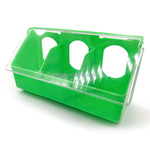 Grosir merpati pengumpan plastik tiga lubang PP plastik burung hijau makanan pemberi makan burung bayan mangkuk gantung di kandang loteng - Product Image 2