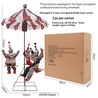 Décoration de Noël MCT Bestseller Clown de Cirque Rotatif Lumineux Sonore en Plastique Métallique