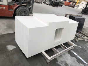 Plans de travail de cuisine en quartz artificiel moderne, blanc pur, directement de l'usine, avec des tailles personnalisées, en provenance du Vietnam et de Chine - Product Image 4