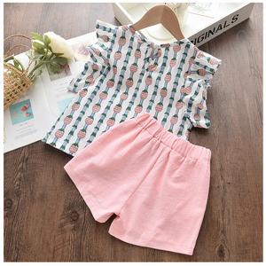 Conjunto de Ropa de Verano para Bebé de 2 Piezas, Elegante, Casual, Transpirable y Lavable, de Algodón, al por Mayor, desde China - Product Image 1