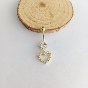 Nuovi <span class=keywords><strong>Piercing</strong></span> all'<span class=keywords><strong>Ombelico</strong></span> da Donna Sexy in Acciaio Inossidabile <span class=keywords><strong>Oro</strong></span> e Argento a Forma di Cuore con Zirconi Multicolore Gioielli per il Corpo - Product Image 3