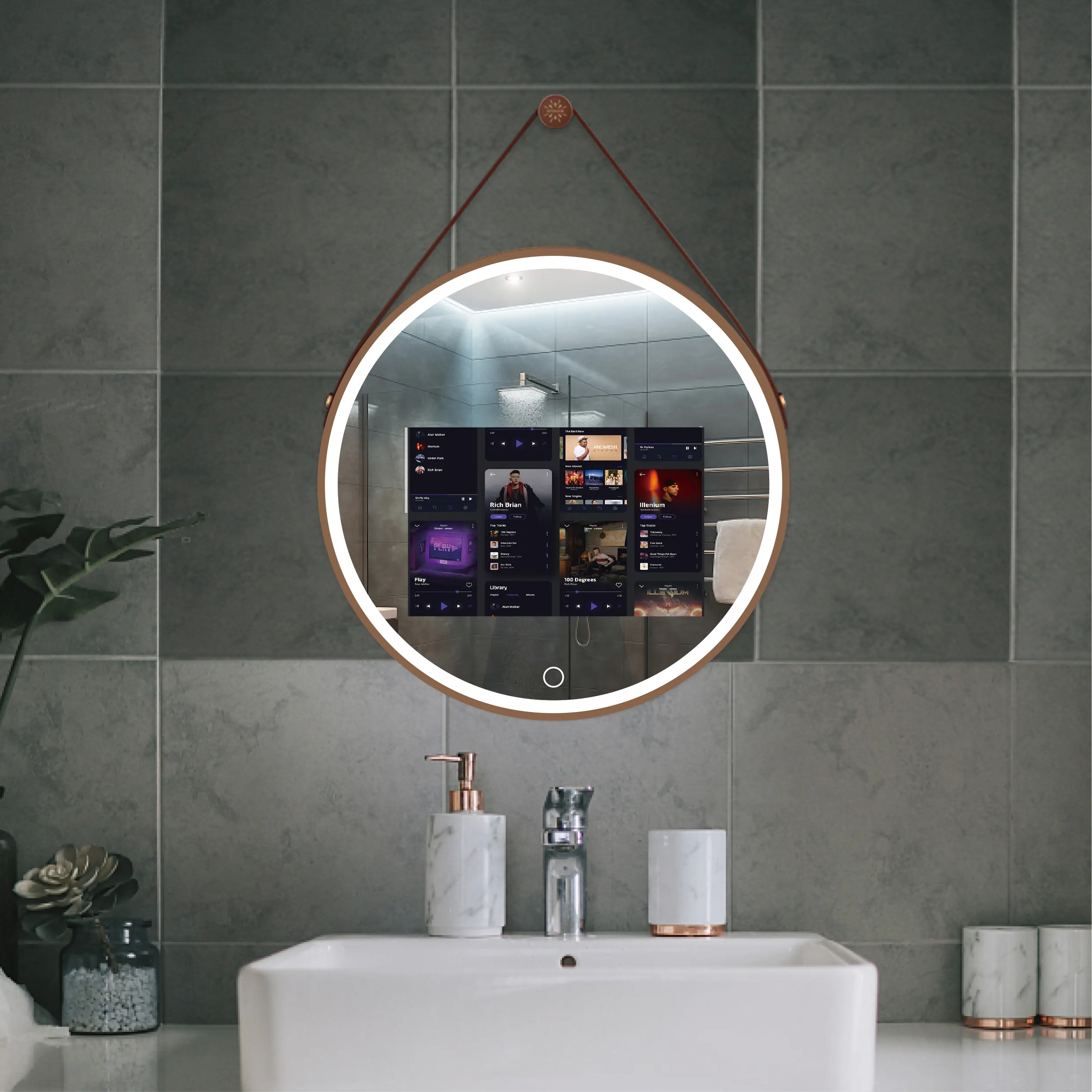 Prezzo di fabbrica illuminato sistema Android specchio magico Tv bagno