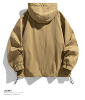 Anorak boutonné personnalisé pour hommes, veste imperméable de couleur unie, pull à capuche, veste coupe-vent décontractée pour hommes en plein air