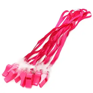 Lot of 10pcs Hot Pink Hen Party Game Fluffy Whistles Girls Night Out Bachelorette Party Supplies Decorations Favor Gifts