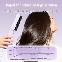 Peigne lisseur portable pour cheveux raides et bouclés, ions négatifs, température constante, usage domestique