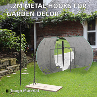 1,2m Premium Metall-Schäferhaken zum Aufhängen von Solarleuchten, Vogelfutterspender, Einmachgläsern, Pflanzenaufhängern, Blumenkörben und Gartendekoration