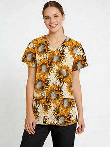 Uniforme médical pour femme, haut de travail extensible et coloré, design personnalisé, uniforme de travail, uniforme médical - Product Image 1