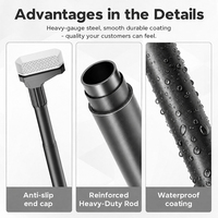 Tringle à rideau extensible en acier au carbone YIJIALE, 32 mm, 1,1-2,5 m, antidérapante, avec verrou interne, testée 100 % QC, pour chambre et cuisine