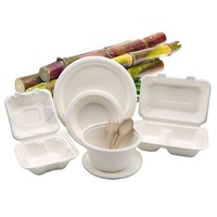 Ensemble de vaisselle jetable en papier compostable résistant à l'eau et à l'huile, de qualité supérieure, avec couverts et gobelets
