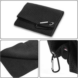 Serviette de golf de sport de haute qualité portable super doux <span class=keywords><strong>cadeau</strong></span> écologique sport serviette de parcours de golf en microfibre à séchage rapide pour hommes - Product Image 4