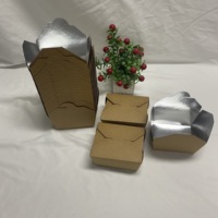 Boîte à lunch jetable en aluminium argenté de qualité alimentaire, personnalisable et compatible micro-ondes