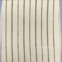 Tissu en lin 21S teint en fil, popeline rayée, respirant, couleur personnalisée pour la production de vêtements