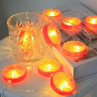 Fee Kerst Led Citroenplak Licht String Fruitvorm Kamerdecoratie Met Op Batterijen Werkende Lichten