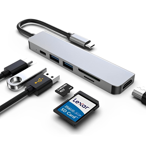 หลายพอร์ตฮับประเภท-C USB 3.1 สำหรับ 2.0 เครื่องอ่านการ์ดไมโคร SD 85W อะแดปเตอร์ชาร์จอลูมิเนียมอัลลอยด์โทรศัพท์มือถือแล็ปท็อป 5-8 - Product Image 1