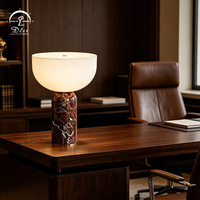 Lampe de table moderne en marbre, design élégant, alimentation AC, lampe de lecture LED pour chambre à coucher, décoration intérieure, lampe de chevet de luxe