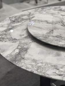 Mesa de Comedor Moderna de Lujo de Mármol Gris Calacatta Pulido de 18 mm de Grosor con Garantía de por Vida para Uso en Hoteles - Product Image 4