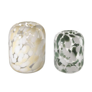 Accesorios de Decoración para Biblioteca, Decoración de Jade Blanco, Florero de Vidrio Ovalado Resistente al Calor, Lista de Promoción - Product Image 1