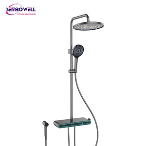 Conjunto <span class=keywords><strong>de</strong></span> <span class=keywords><strong>Ducha</strong></span> Termostática <span class=keywords><strong>de</strong></span> Latón sin Plomo con Sistema <span class=keywords><strong>de</strong></span> <span class=keywords><strong>Ducha</strong></span> Multifunción, Columna <span class=keywords><strong>de</strong></span> <span class=keywords><strong>Ducha</strong></span> con Efecto Lluvia para Uso en Baños <span class=keywords><strong>de</strong></span> Hotel - Product Image 2