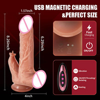 Fernbedienung Sexspielzeug für Erwachsene Anal Clit G-Punkt Stimulation Heizung Vibrierender Schub Realistischer Dildo lecken Vibrator für Frauen