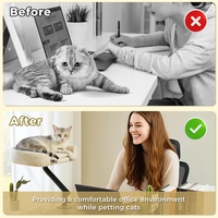 Hamac suspendu pour chat, lit de bureau pour chats petits et grands, endroit de repos intérieur, pince de table de bureau 360° °   Lit de bureau rotatif pour animaux de compagnie