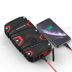 เครื่องจั๊มพ์สตาร์ทรถยนต์แบบพกพา 12000mAh แบตเตอรี่สำรองฉุกเฉิน กันน้ำ พร้อมไฟฉาย LED ช่องชาร์จ USB QC3.0 - Product Image 3