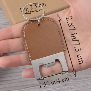 Thép không gỉ bia rượu mở chai biểu tượng tùy chỉnh PU da Mở Chai Móc chìa khóa mở chai - Product Image 6