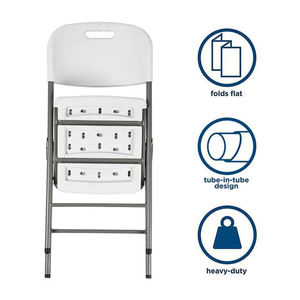6pc/carton Foldable Outdoor Camping Garden <b>Chair</b> <b>White</b> HDPE Plastic Folding Hotel Party Wedding Event <b>Chairs</b> - Product Image 5
