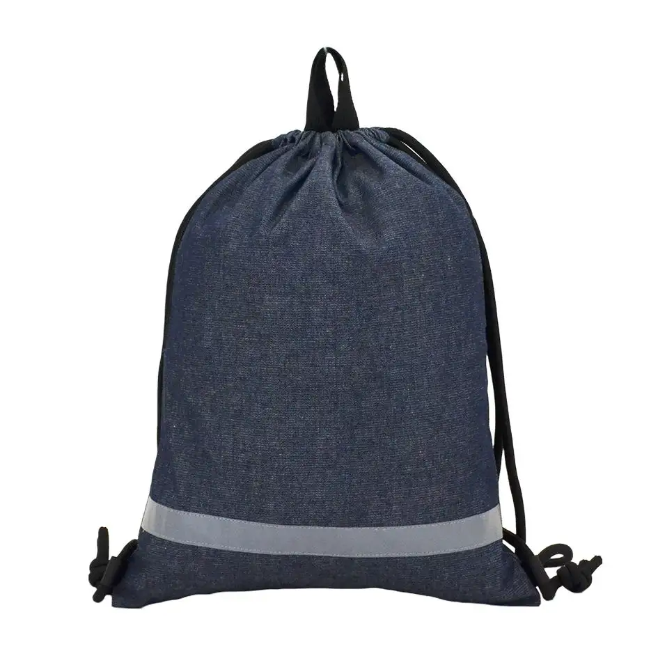 Reflektierende Band 100% Baumwolle Eco Freundliche Design Diy Muster Denim Jeans Schule Rucksack Tasche