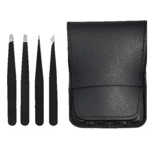 <span class=keywords><strong>Pinzas</strong></span> de depilar de acero al carbono negro con punta, empaque, boca oblicua, boca plana, varias especificaciones, herramienta de belleza y reparación. - Product Image 5