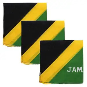 Jamaican Flag Bandana Cotton Fabric bandana with flag printed