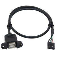 Cable de Datos DuPont USB 5 Pines a USB 2.0 BF con Revestimiento de PVC y Montaje en Panel con Bloqueo de Tornillo para Altavoces y Monitores