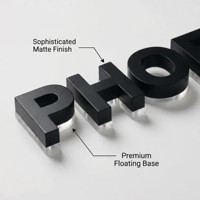 Lettres 3D en métal poli miroir chromé de qualité supérieure, étanches, pour extérieur, montées au mur, lettrage 3D rétroéclairé