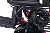 Scooter électrique à trois roues de 10 pouces, sans balais, à double moteur, avec capteur électronique, porte-bagages arrière, coffre étanche au lithium