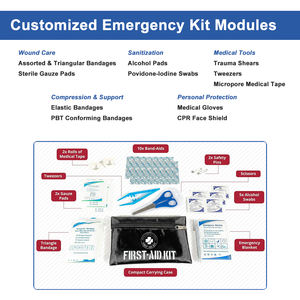 Kit d'assistance routière OP 2-en-1 : Petite trousse de premiers secours et d'urgence pour véhicule, voyage et usage domestique - Product Image 4