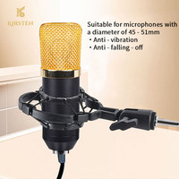Support de microphone cantilever pliable en métal ABS KIRSTEN MSM01 anti-vibration, réglable en hauteur, capacité de charge 800g, pince de 4,5 cm